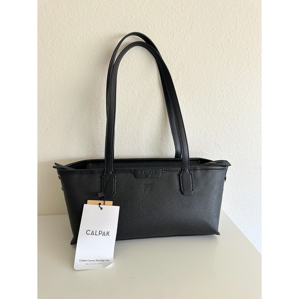 NWT Calpak Colette Canvas Shoulder Tote Black Bowler Bag Minimalist City Career